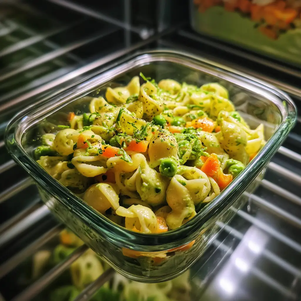 Stored Green Goddess Pasta Salad