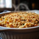 Classic easy tuna casserole baked to golden perfection